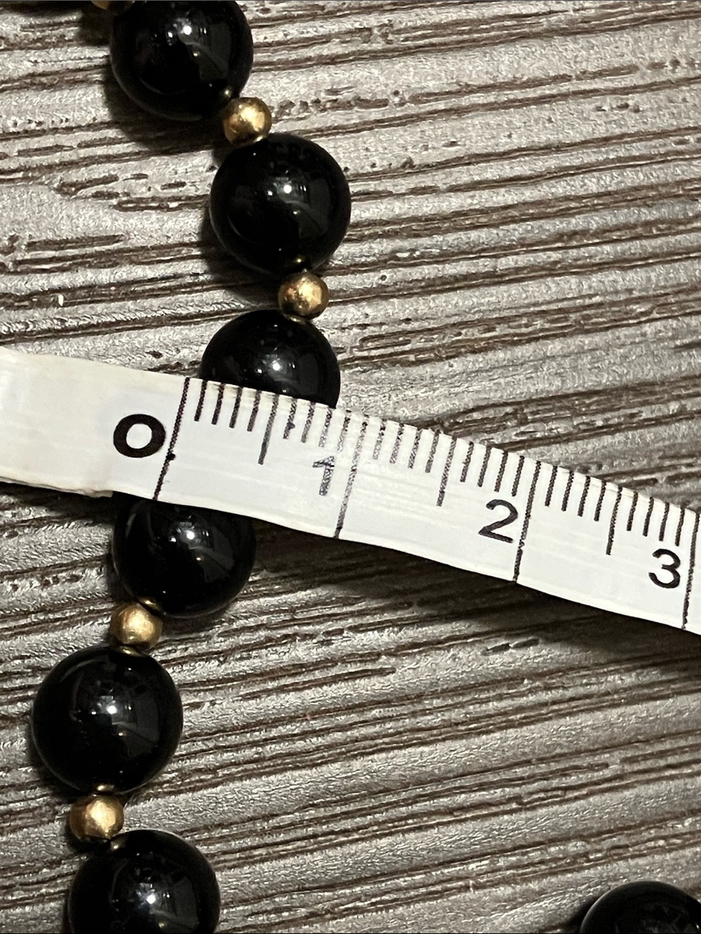 32” strand of 14K balls & Genuine Onyx - Picture 10 of 16